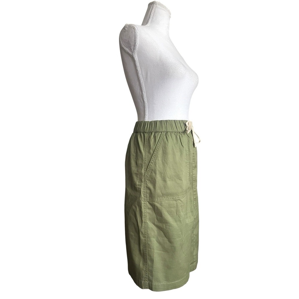 Pact Organic Cotton Daily Twill Utility Skirt Olivine Green Size‎ XS Knee Length - Picture 9 of 14